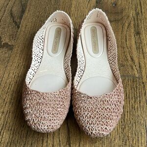 Melissa rose gold jelly flats ballerinas EUC